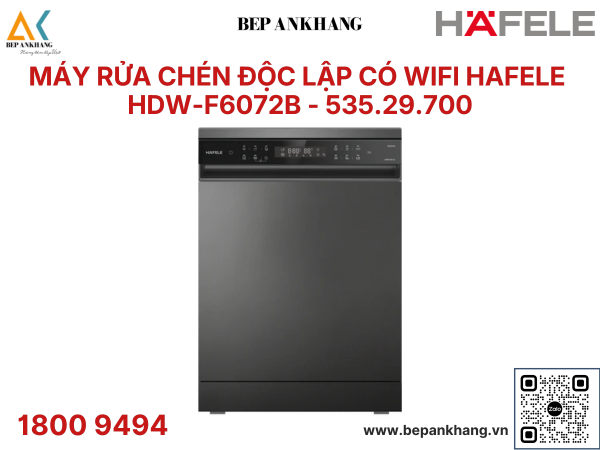 Máy rửa chén độc lập kết nối Wifi Hafele HDW-F6072B - 535.29.700 - Thương Hiệu Đức